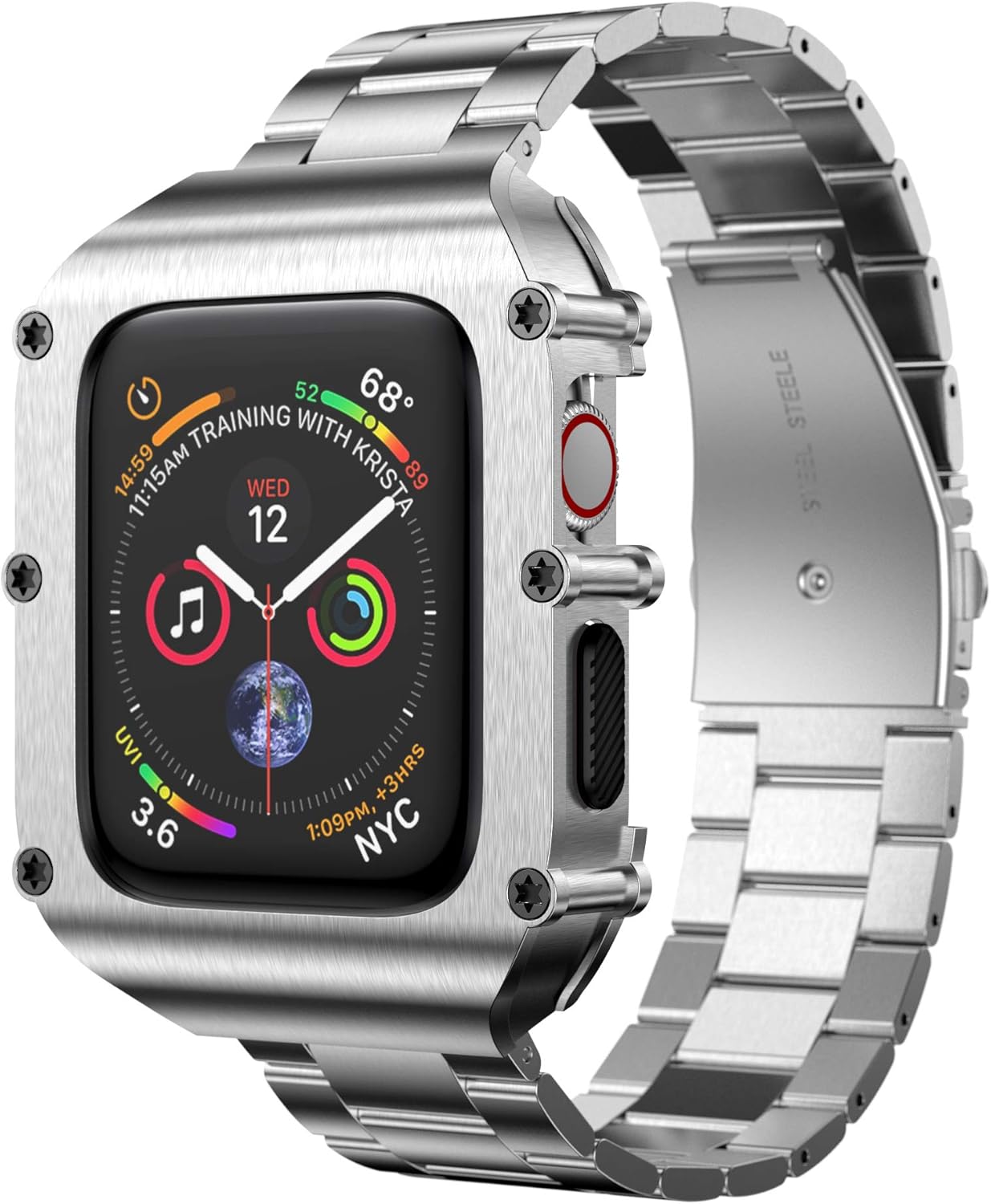Obudowa pancerna z bransoletą do Apple Watch 40mm steel - srebrna - zestaw