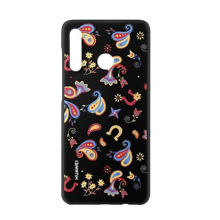 Etui Oryginalne do Huawei P30 Lite - wzór czarne kwiaty