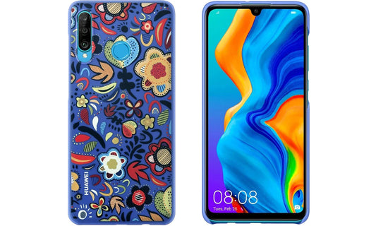 Etui Oryginalne do Huawei P30 Lite - niebieskie kwiaty