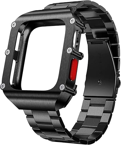 Obudowa pancerna z bransoletą do Apple Watch 40mm steel - czarna - zestaw
