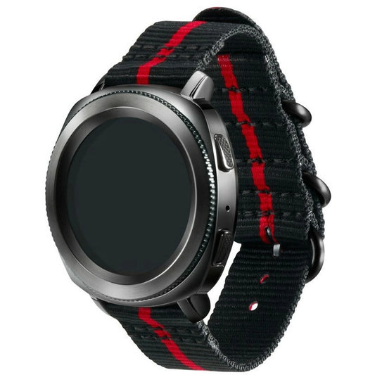 Pasek do smartwatcha Samsung – 20 mm- Strap Studio / czarno-czerwony