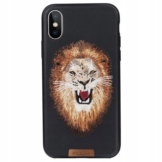 Etui Rock do iPhone X/XS z haftowanym lwem